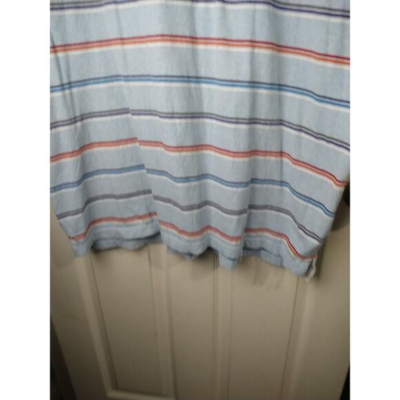 $ Old Navy Men's XXL Polo Striped Blue Shirt Short Sleeve Two Button Close - Picture 7 of 10